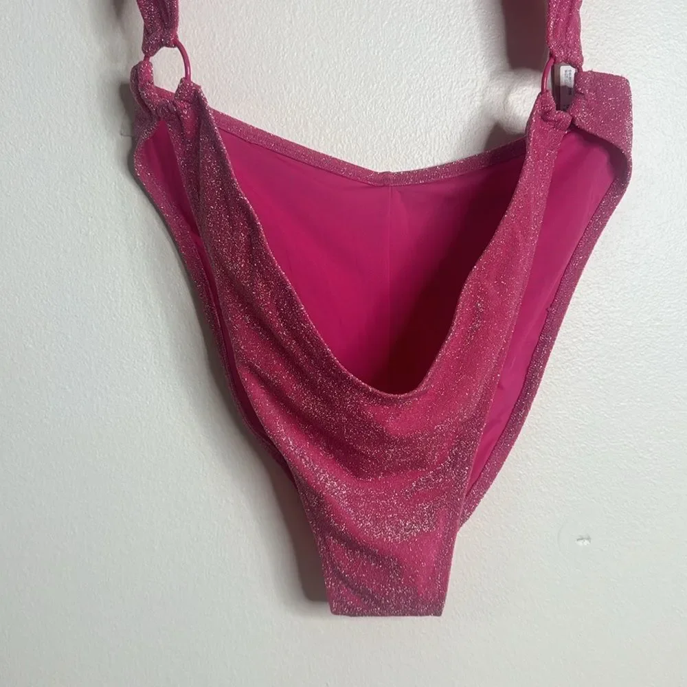 Skims pink‎ glitter sparkle sexy cutout monokini swimsuit one piece size 3X